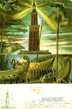 The Lighthouse at Alexandria Surrealism Oil Paintings